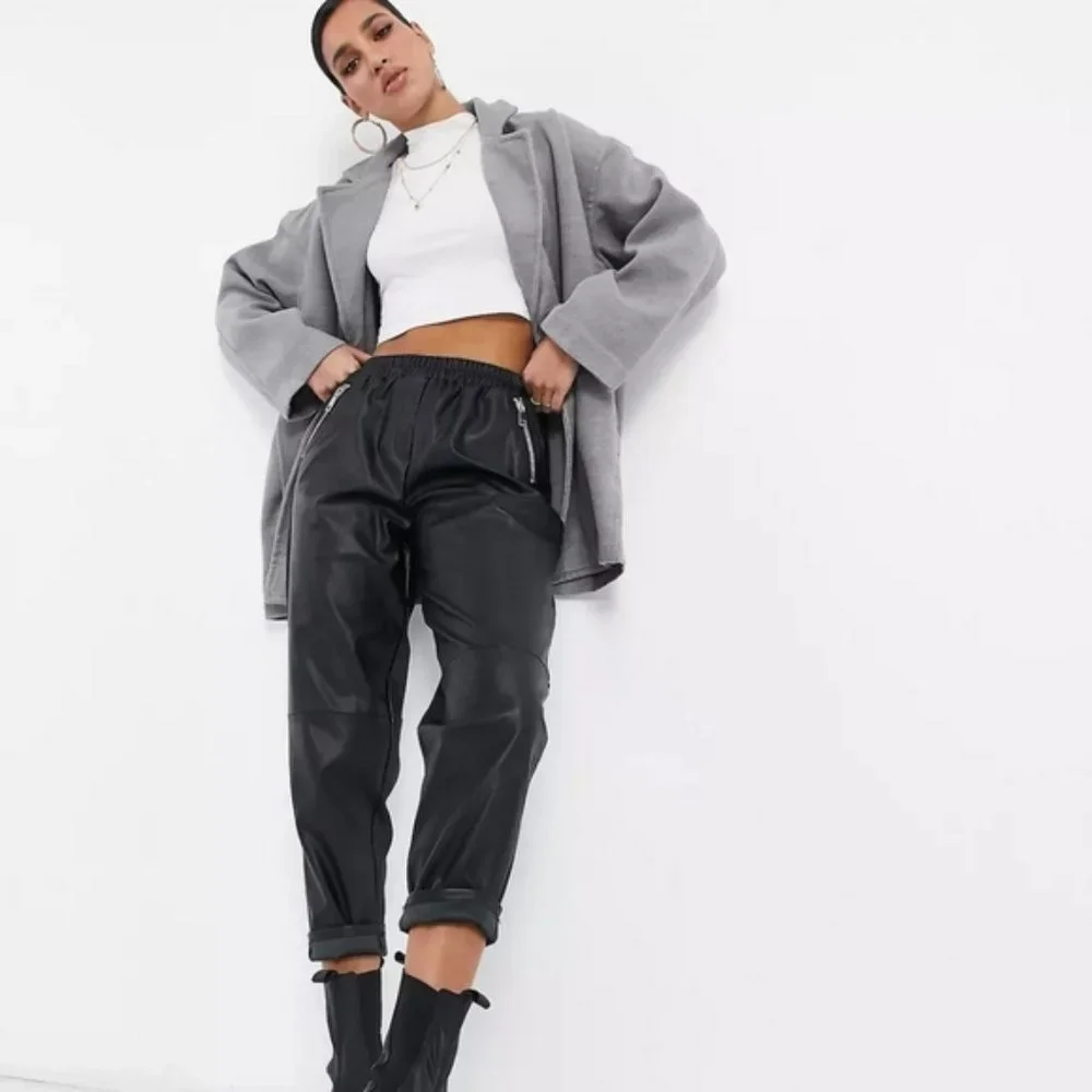 NWT Free People Hannah Slouchy Double Breasted Blazer Gray